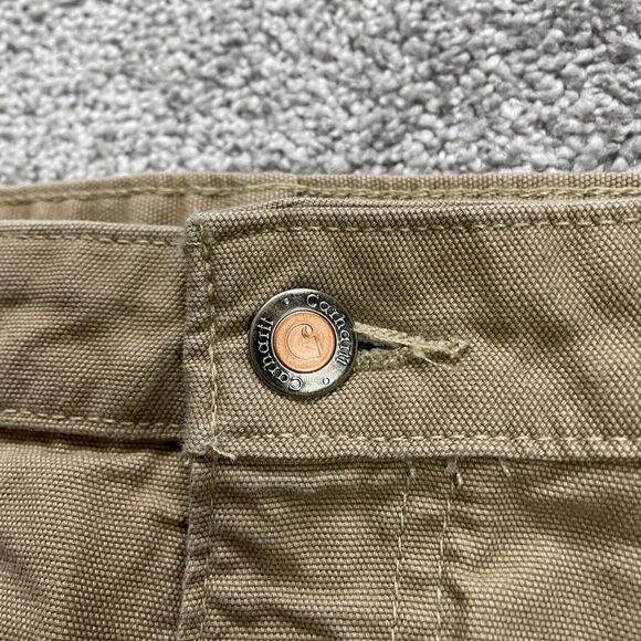 Lands' End Chino Carpenter Pants Womens 12 Brown High Rise Straight Casual 34x34 - Picture 3 of 13